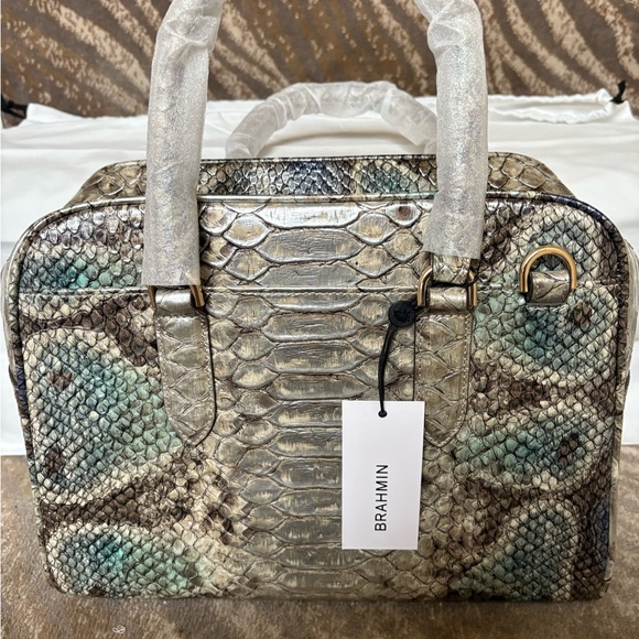 Brahmin Snakeskin Pattern Satchel - Picture 2 of 4